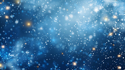 Obraz premium Abstract blue background featuring snowflakes and stars, perfect for festive winter holiday wallpaper.