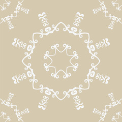 Damask Fabric Embroidery Geometric Pattern Design Folk Embroidery, Aztec Ornament Print. Design for Carpet, Wallpaper, Clothing, Wrapping, Fabric