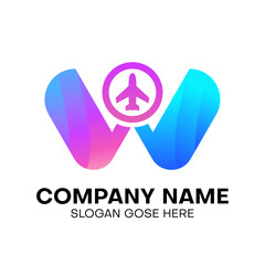 Modern letter w logo design