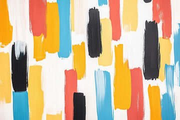 Naklejka premium Colorful Abstract Brush Stroke Pattern on White Background with Bold Artistic Expression