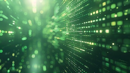 A futuristic green digital background with minimalistic shapes, creating a sleek and modern aesthetic, perfect for professional and forward-thinking presentations