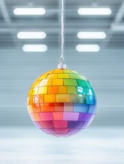 Obraz premium Grape Disco Ball: Reflective Art with Warm Glow