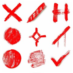 set of red and white crosses