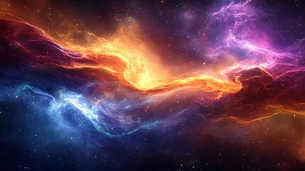 Abstract galaxy scene with flowing colors and ethereal light, creating a sense of cosmic wonder.