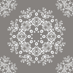 Damask Silk Fabric Design Tribal Ethnic Patternfolk Embroidery, Aztec Ornament Print. Design for Carpet, Wallpaper, Clothing, Wrapping, Fabric