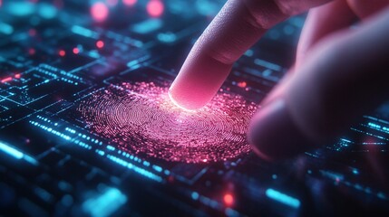 Digital Fingerprint Scanning Technology Concept