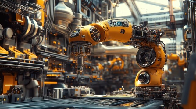 Advanced automation and robotic systems running seamlessly inside an industrial plant.