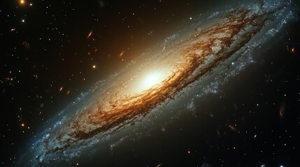 Fototapeta premium A stunning galaxy photographed in high definition, with bright stars and dark cosmic matter.