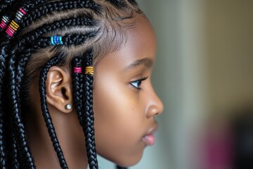 intricate African braids with beads