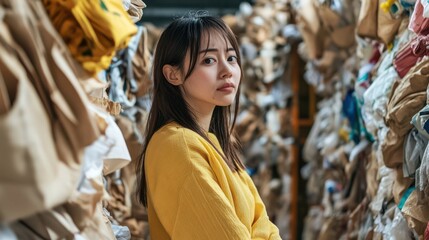 Obraz premium Asian fashion designers creating circular fashion models to reduce waste and promote sustainability in the fashion industry
