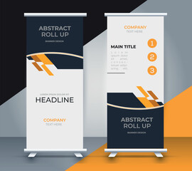 modern roll up banner template with abstract design