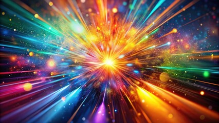 Naklejka premium Vibrant Colorful Particles Burst with Flashing Light in an Abstract Background for Stunning Product Photography