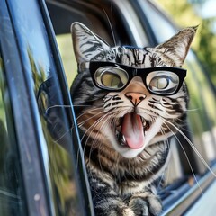 portrait of a cat with a smile