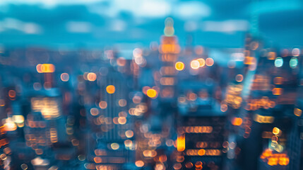 Abstract blurred image of city buildings for banner background.