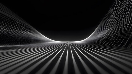 Abstract blue background with dynamic lines and patterns, evoking a sense of technology and cyberspace in a dark, futuristic design