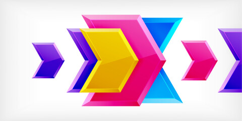 Vector 3d arrow techno design template