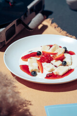 fresh and tasty porridge with berries