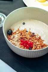 fresh and tasty porridge with berries