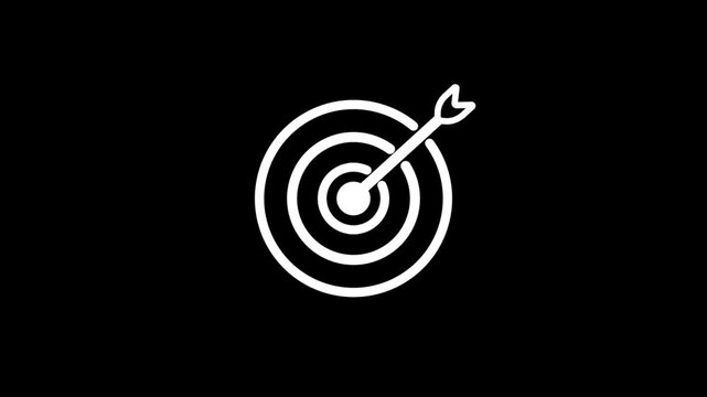Target goal icon animation. Marketing targeting strategy symbol. Aim target with arrow sign. Archery or goal strategy. Marketing icon
