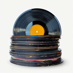 stack of vinyl records