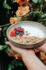 fresh and tasty porridge with berries