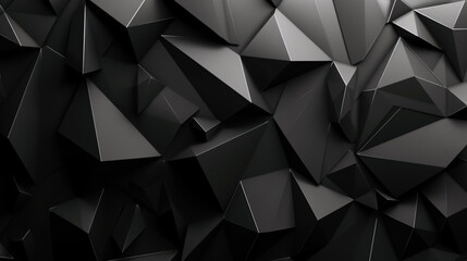 Fototapeta premium Abstract geometric black background featuring triangles.