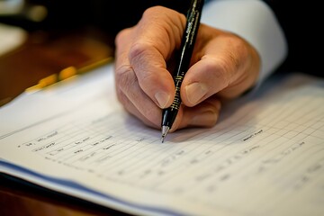 Hand Writing on a Paper