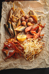 Fresh and fried seafood for company