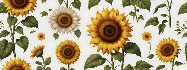 Cheerful sunflower with a warm smile on a plain white background, ideal for a nature-inspired cute wallpaper design.