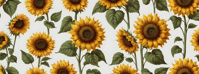 Cheerful sunflower with a warm smile on a plain white background, ideal for a nature-inspired cute wallpaper design.