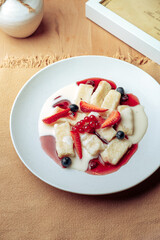 fresh and tasty porridge with berries
