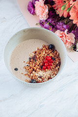 fresh and tasty porridge with berries