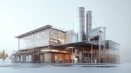 Small-scale industrial plant designed for customized production and sustainable energy use.