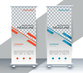 Modern roll up banner design template. flyer. pull up. presentation. brochure. poster. advertisement. print media	

