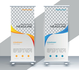 Modern roll up banner design template. flyer. pull up. presentation. brochure. poster. advertisement. print media	
