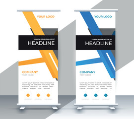Modern roll up banner design template. flyer. pull up. presentation. brochure. poster. advertisement. print media	
