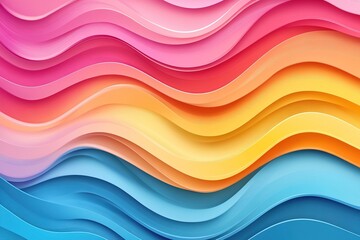 Abstract background with colorful wavy lines in pink, red, orange, yellow, and blue.