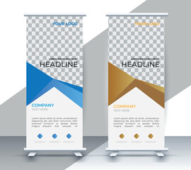 Modern roll up banner design template. flyer. pull up. presentation. brochure. poster. advertisement. print media	
