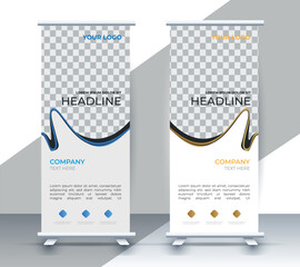 Modern roll up banner design template. flyer. pull up. presentation. brochure. poster. advertisement. print media	
