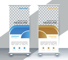 Modern roll up banner design template. flyer. pull up. presentation. brochure. poster. advertisement. print media	
