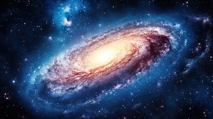 Fototapeta premium Stunning cosmic scene of the Milky Way Galaxy with glowing stars and nebulae swirling through space.