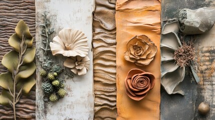 Textured Paper Banner featuring tactile designs with earthy, natural tones.