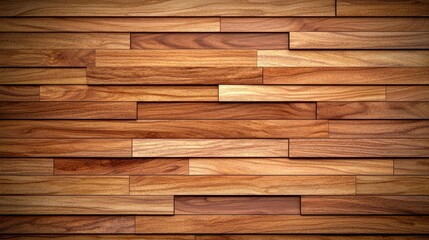 Fototapeta premium A close-up view of a beautifully arranged wooden plank wall, showcasing rich textures and colors of natural wood against a neutral backdrop.