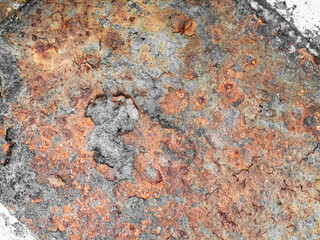 Rust iron rusty steel background old sheet brown orange color effect weathered wall floor rough pattern seamless dirty grounge metallic damaged rusted textured backdrop industrial material scratch.