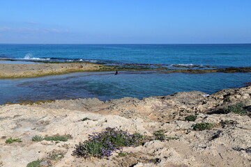 The Mediterranean coast in northern Israel