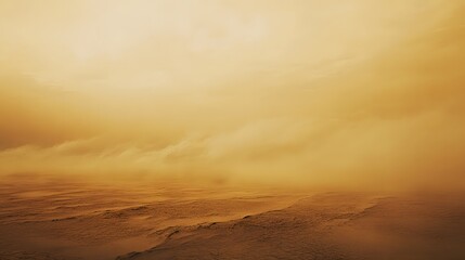 Desert Sandstorm Over Barren Landscape