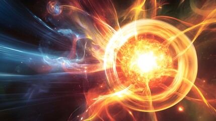 Obraz premium Fusion and Fission Processes Explained