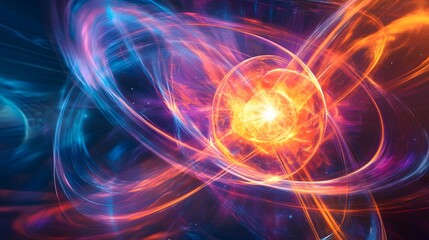Obraz premium Nuclear Fission Radiation Waves Visualization