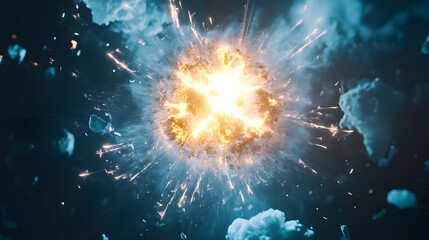 Fototapeta premium Nuclear Fission Splitting Process Visualization
