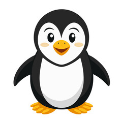 Adorable Cartoon Penguin with Cheerful Expression.